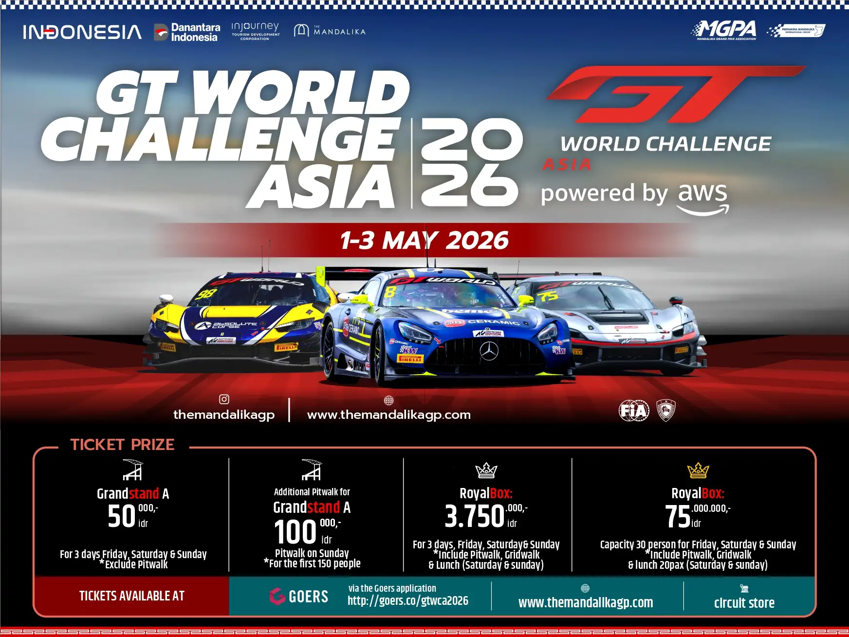 GT World Challenge Asia 2026, Pertamina Mandalika International Circuit
