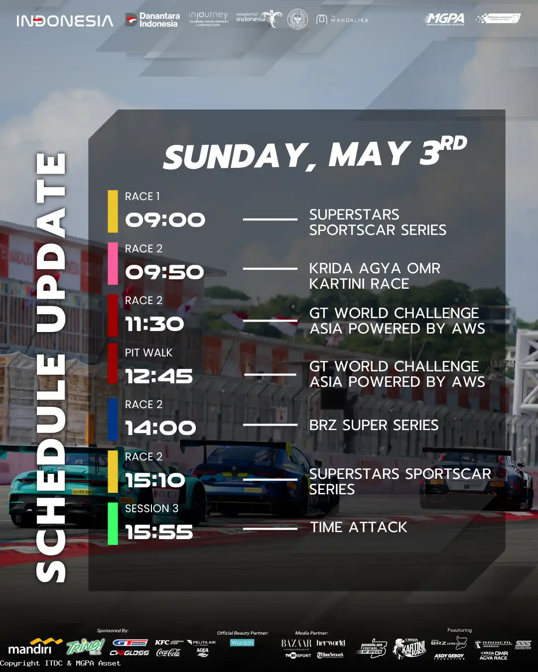 Jadwal Balap Minggu